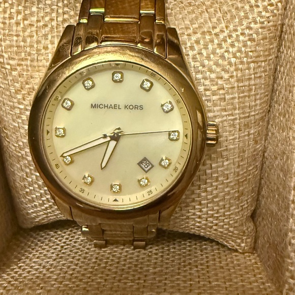 Michael Kors Gold-Tone Watch with Crystal Markers - Picture 1 of 1